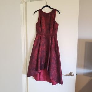 Hi Low WHBM Red Satin dress with pockets